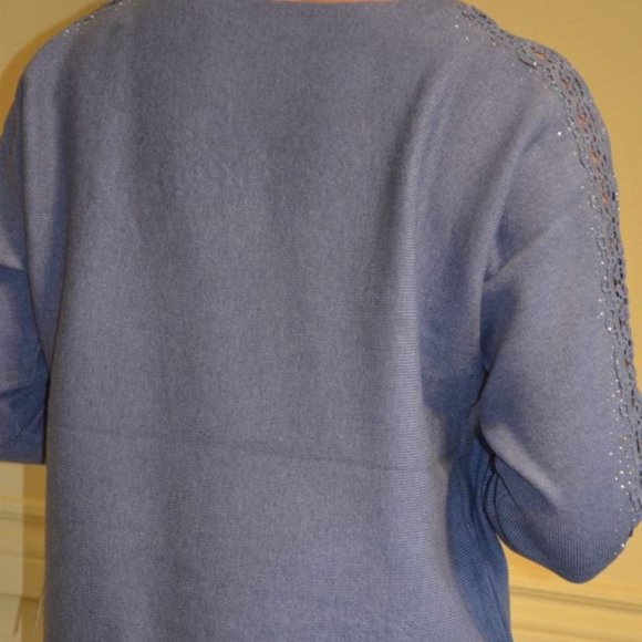 Sweater with decorated long sleeves - Picture 4 of 12